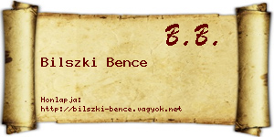 Bilszki Bence névjegykártya